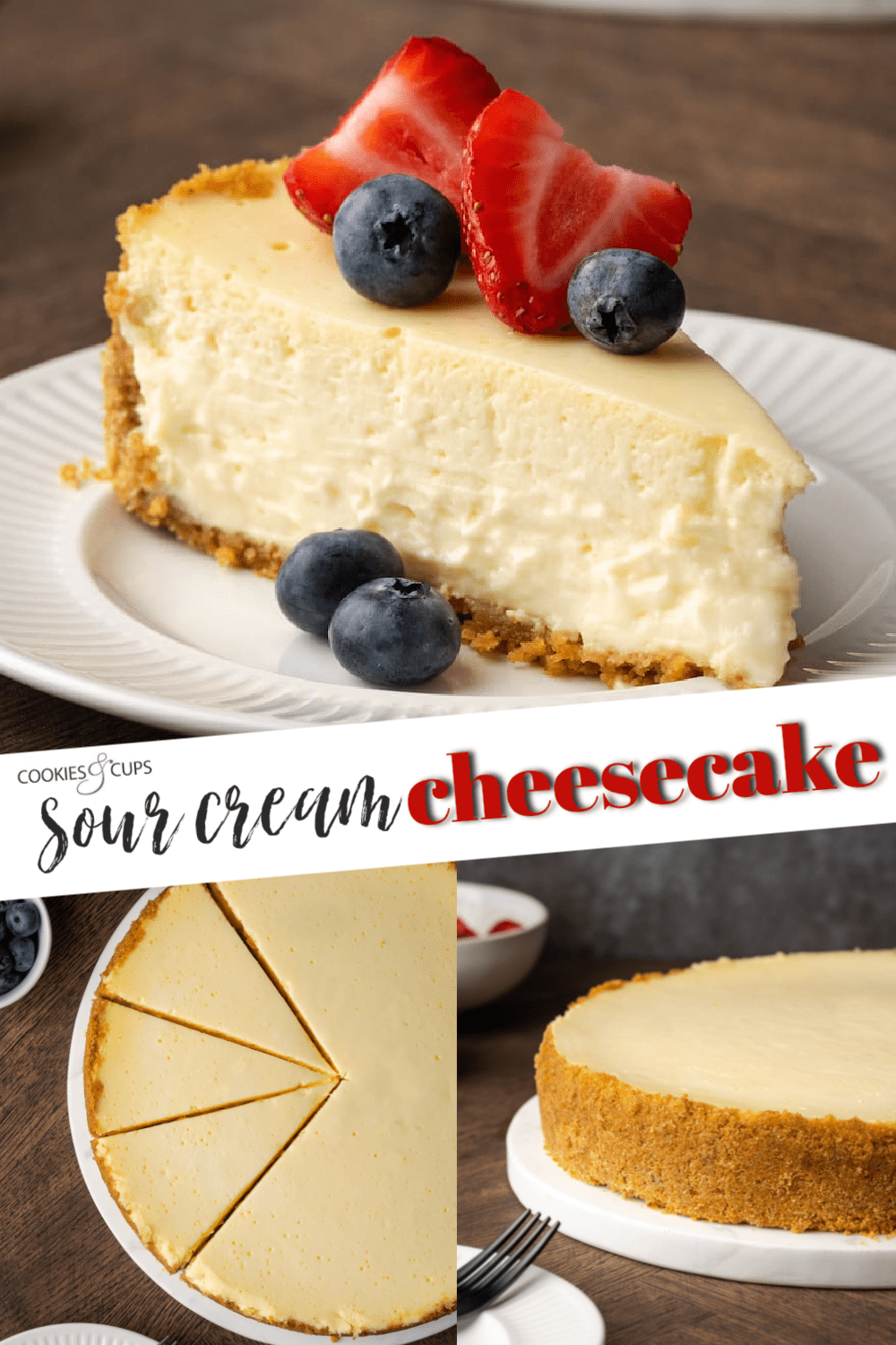 Sour Cream Cheesecake PInterest Image