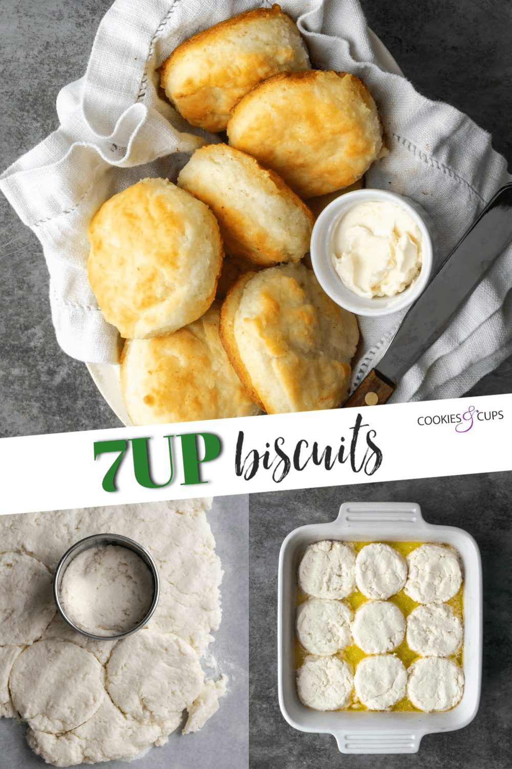 Pinterest title image for 7UP Biscuits.