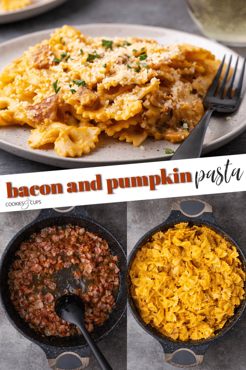 Bacon and Pumpkin Pasta Pinterest Image