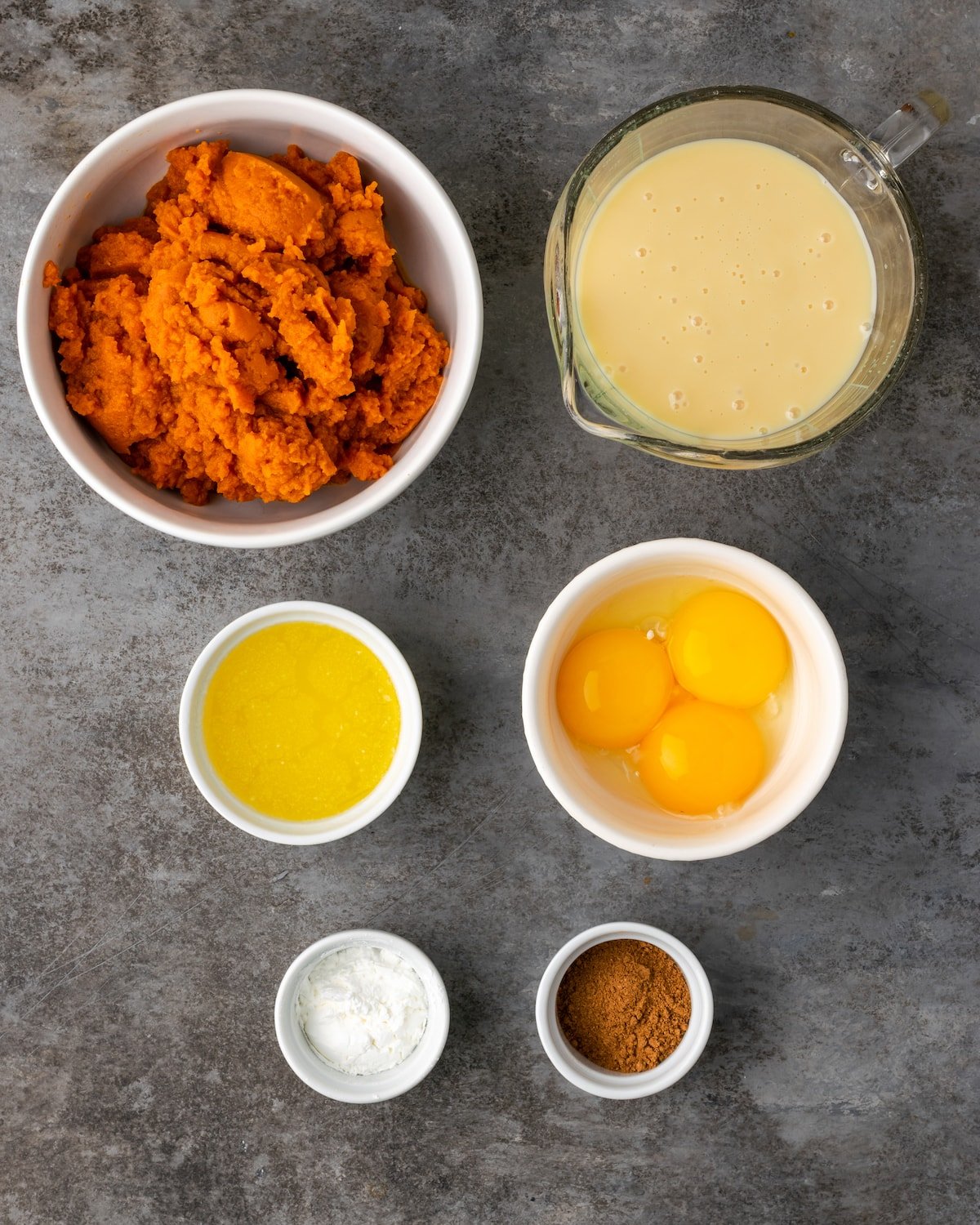 The ingredients for homemade pumpkin pie filling.