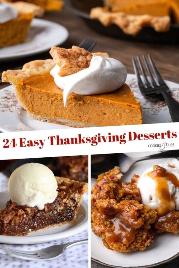 Collage av Thanksgiving-desserter