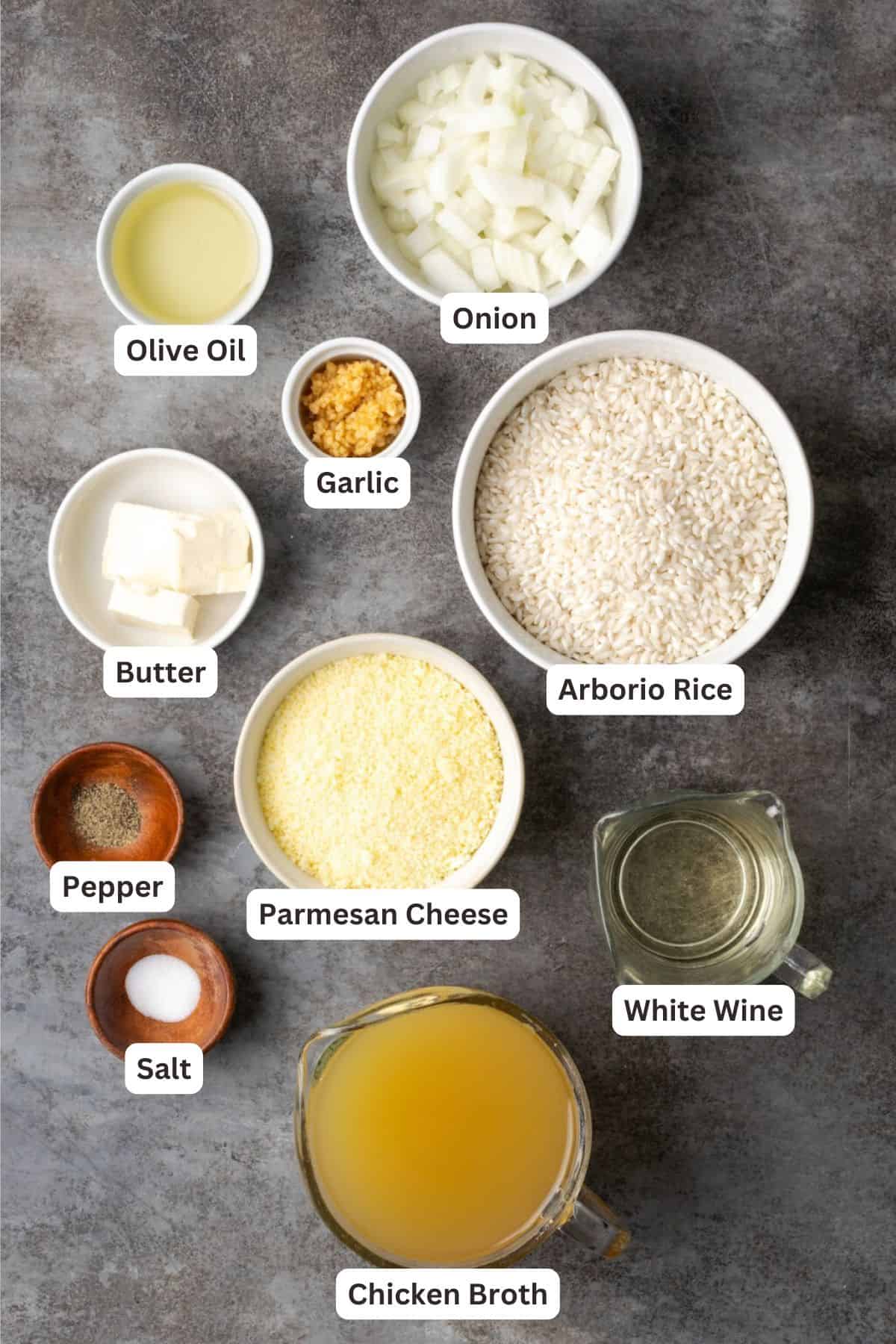 Ingredients for Instant Pot Risotto.