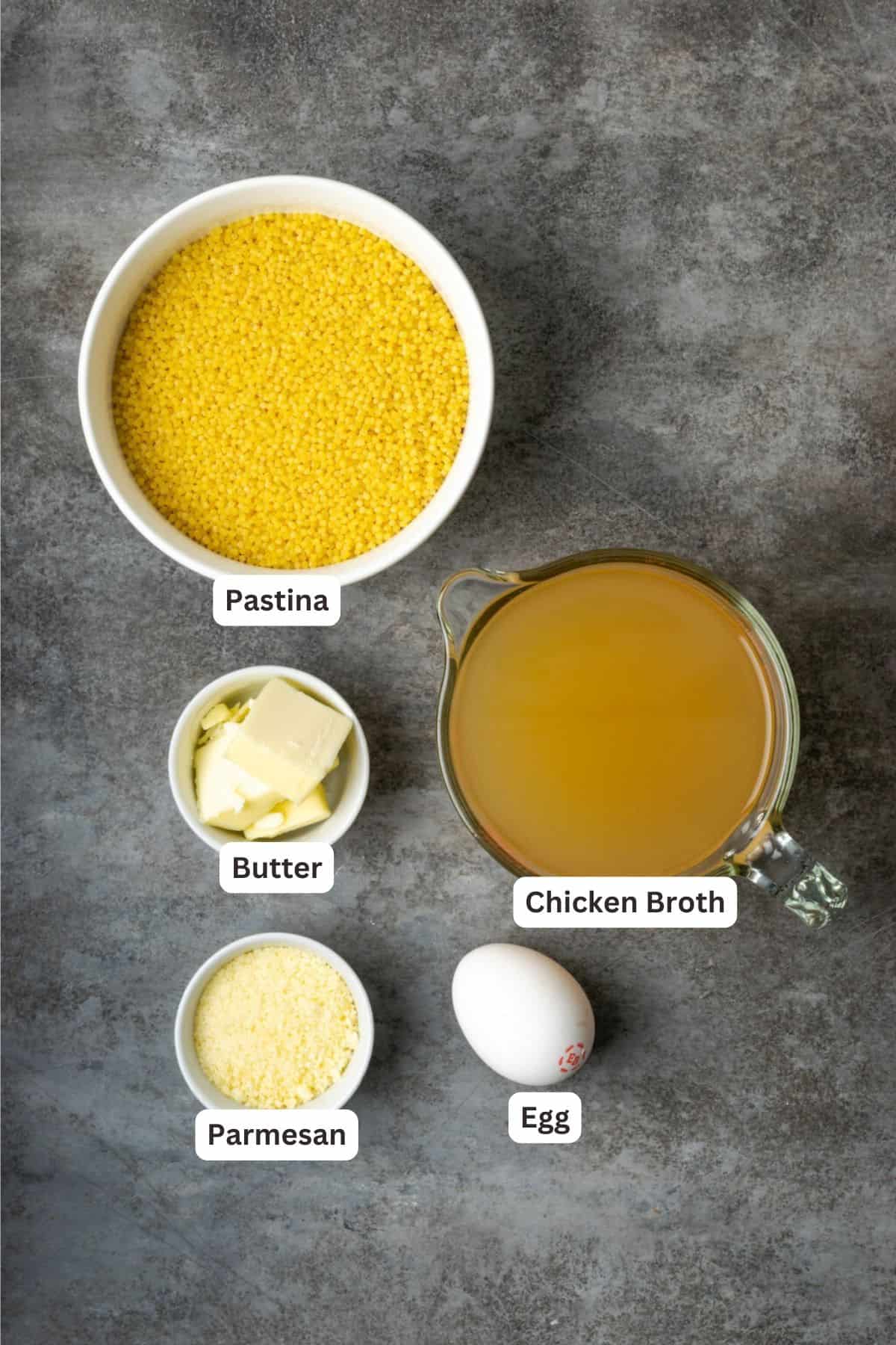 Ingredients for Creamy Italian Pastina.