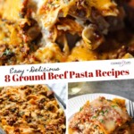 A collage of ground beef pasta recipes