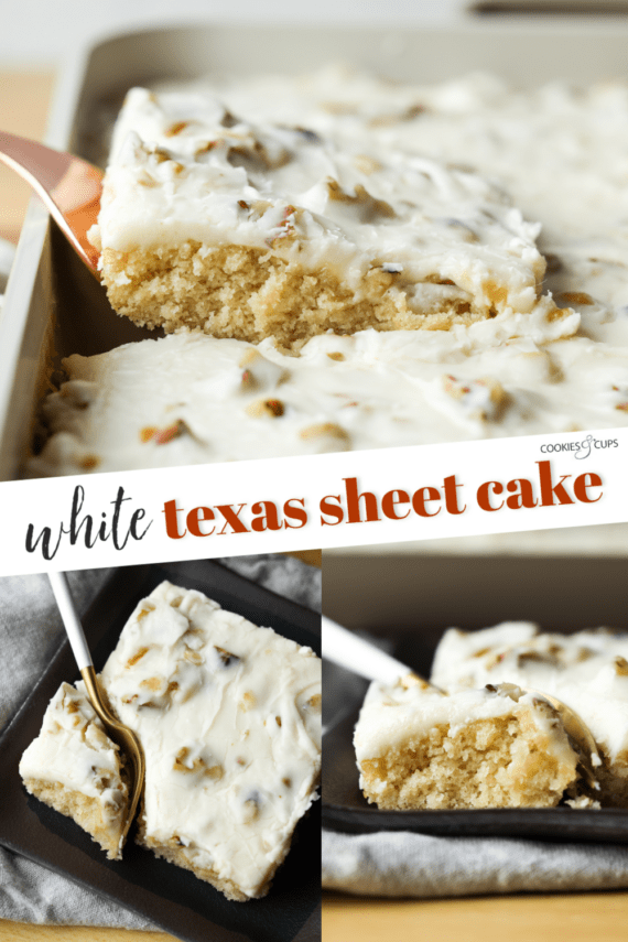 White Texas Sheet Cake Pinterest Image