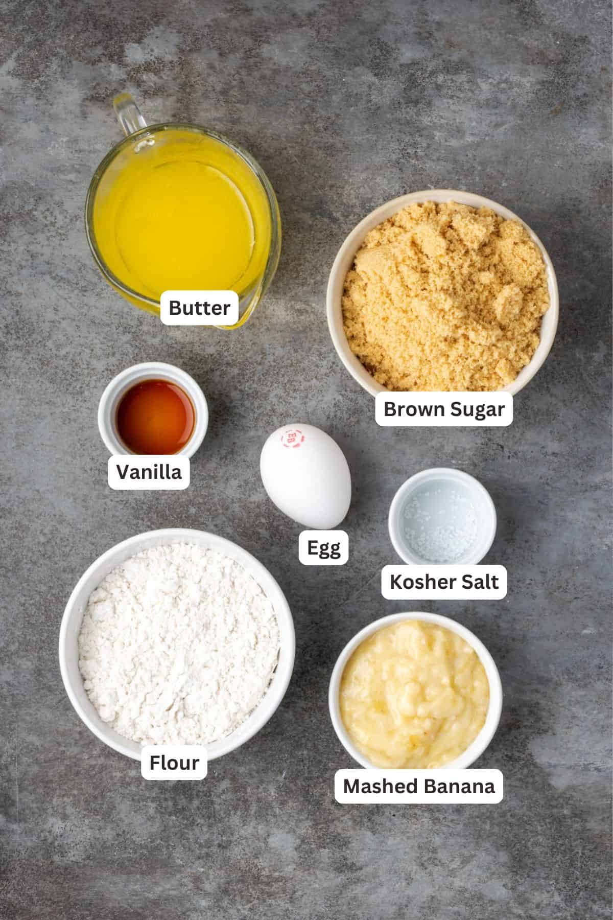 Ingredients for Banana Blondie Cheesecake