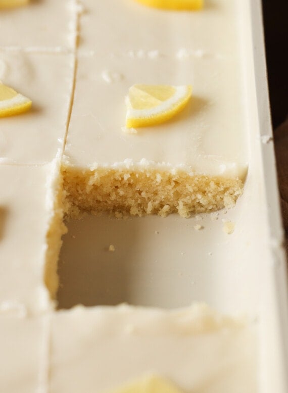 Slice of cake missing on jelly roll pan