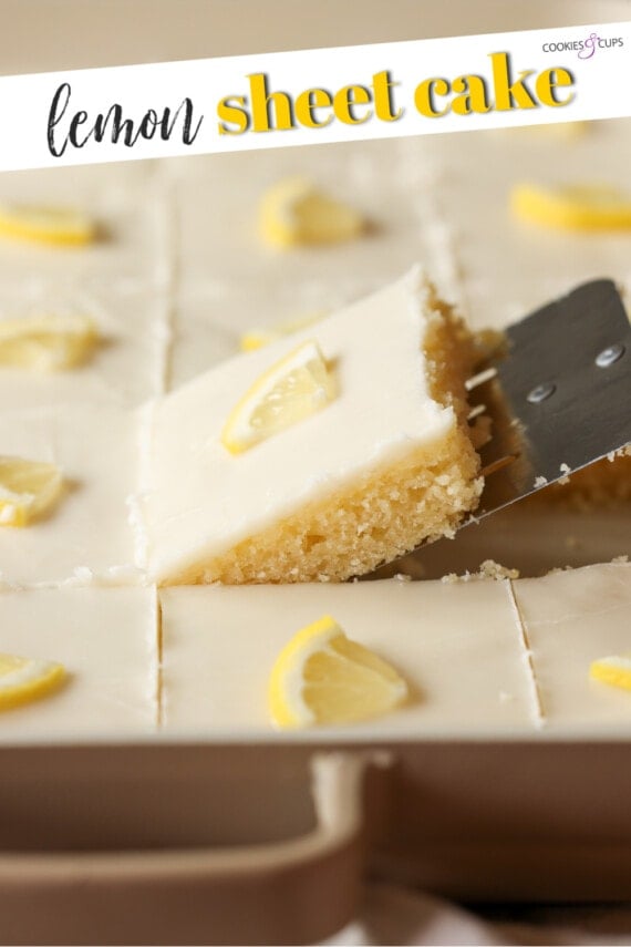Pintrest image of lemon sheet cake