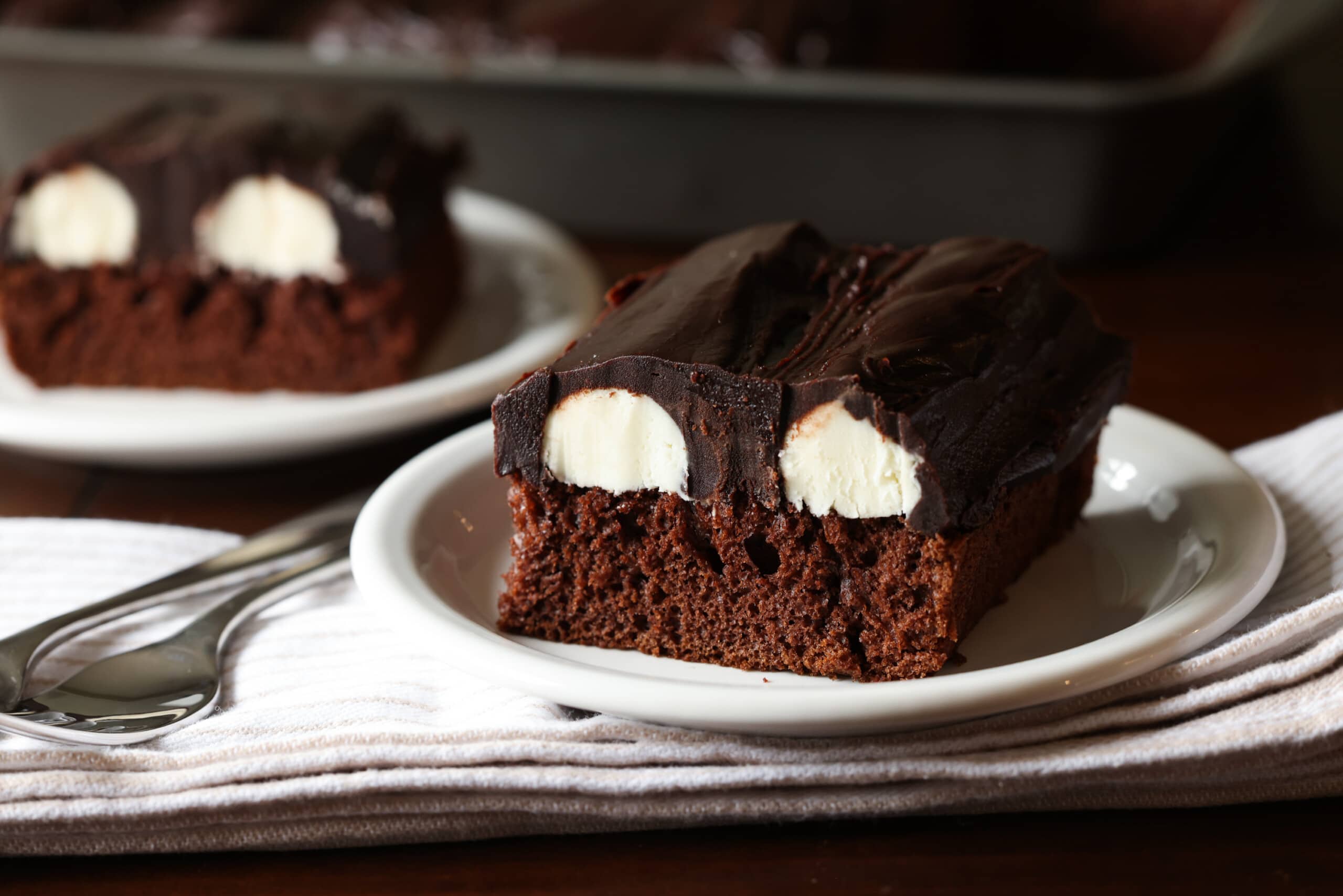 Bumpy Cake on a white plate