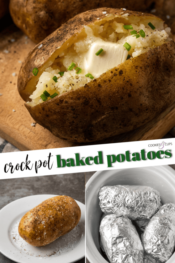 Crock Pot Baked Potatoes Pinterest Image