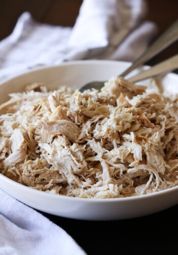 pulled chicken in a bowl