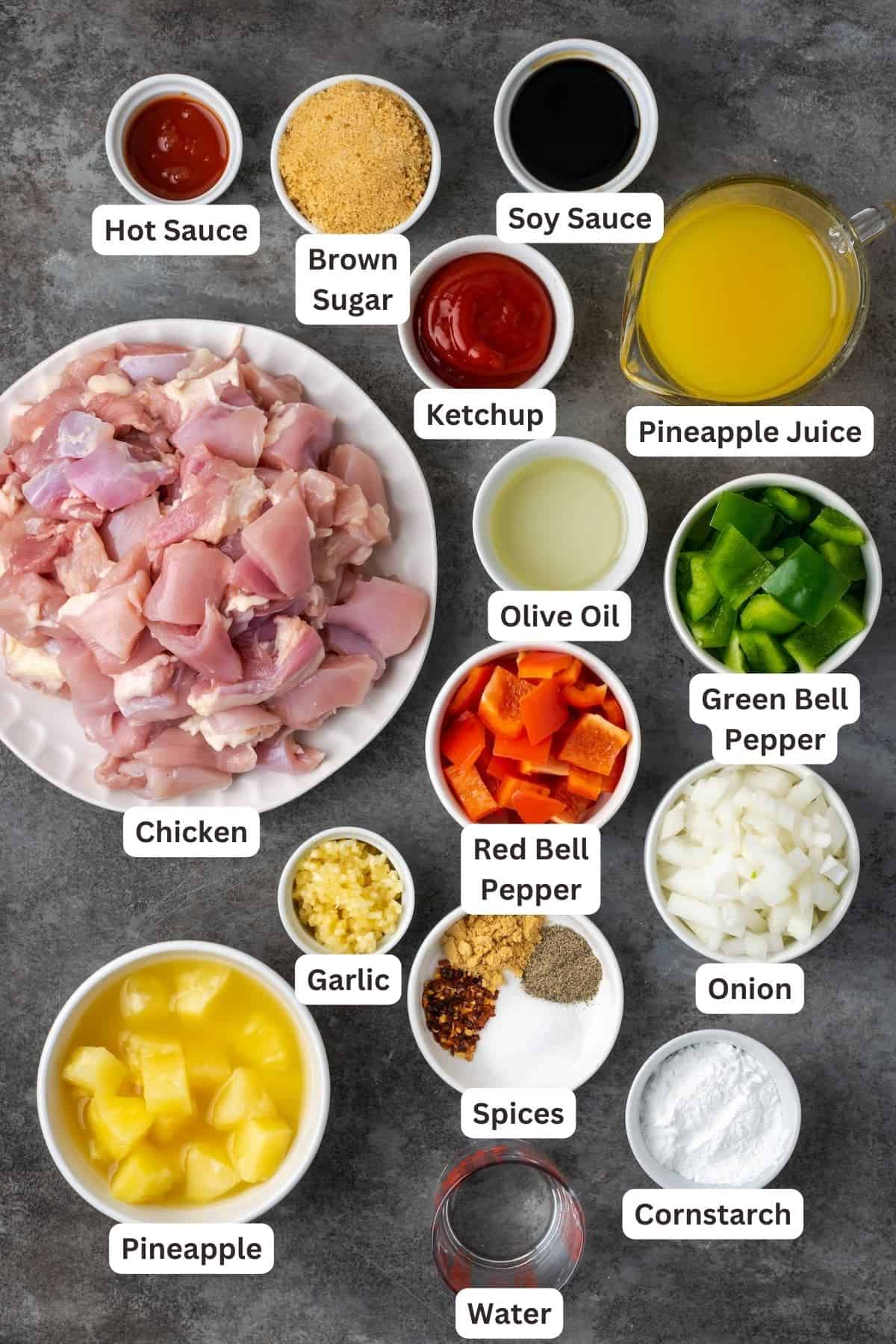 Ingredients to make Instant Pot Hawaiian Chicken.