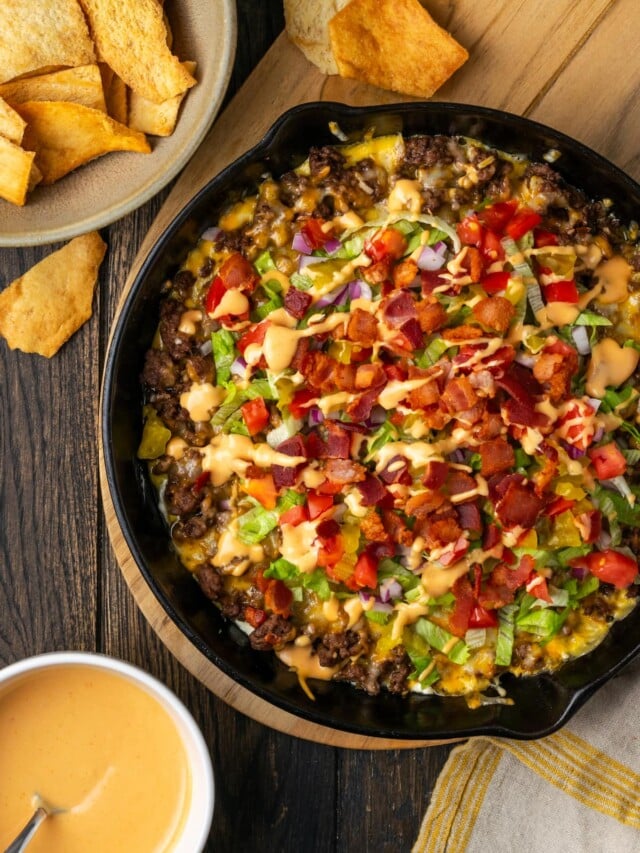 Cheeseburger Dip Cookies and Cups