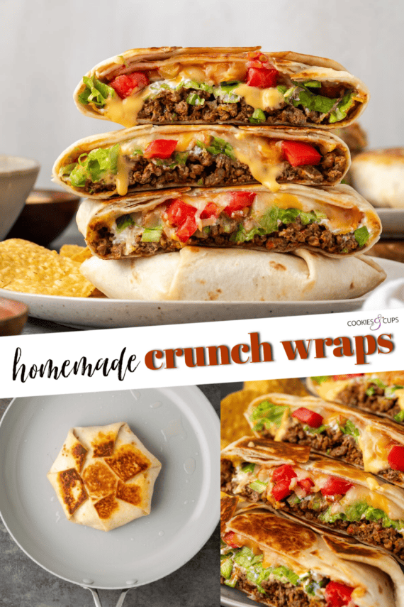 Homemade Crunch Wraps Pinterest Collage