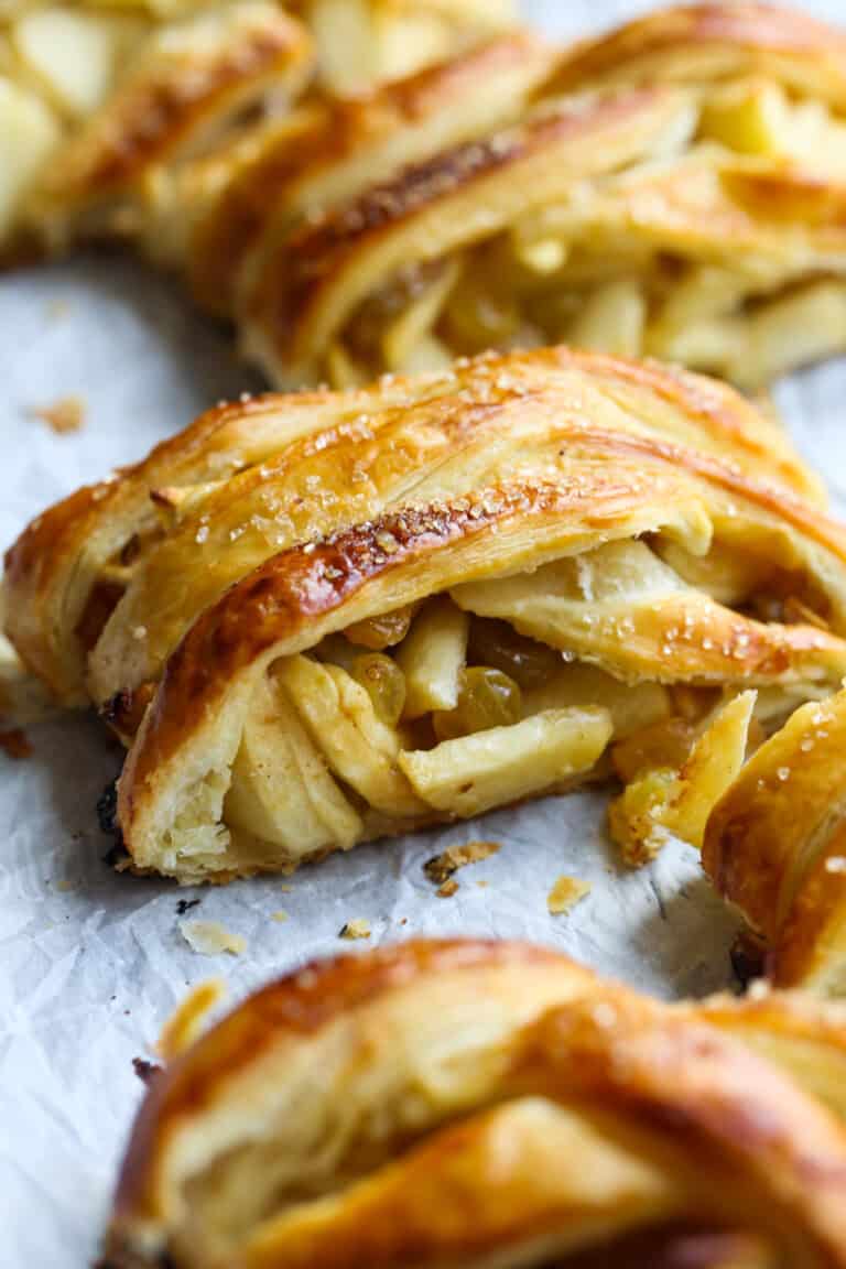 A slice of Apple Strudel with Golden Raisins