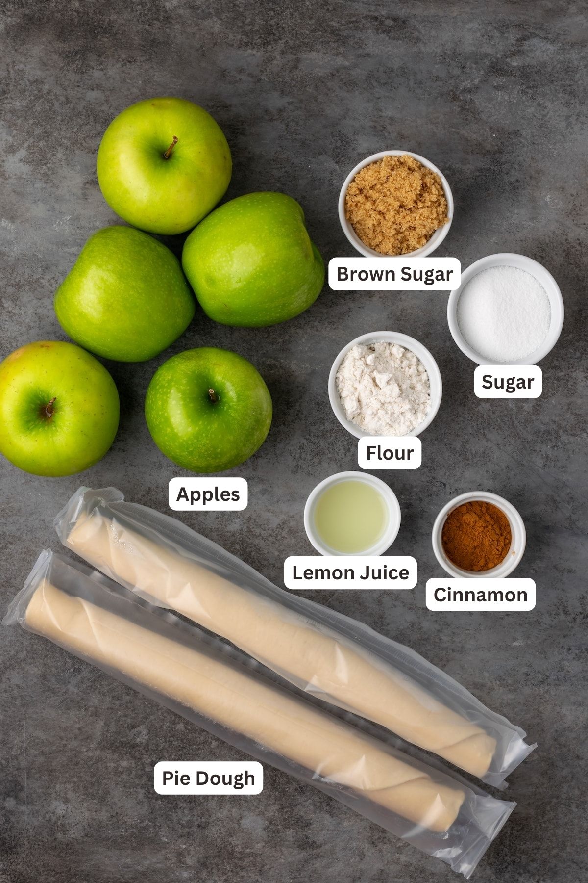 Ingredients for Mini Apple Pies recipe.
