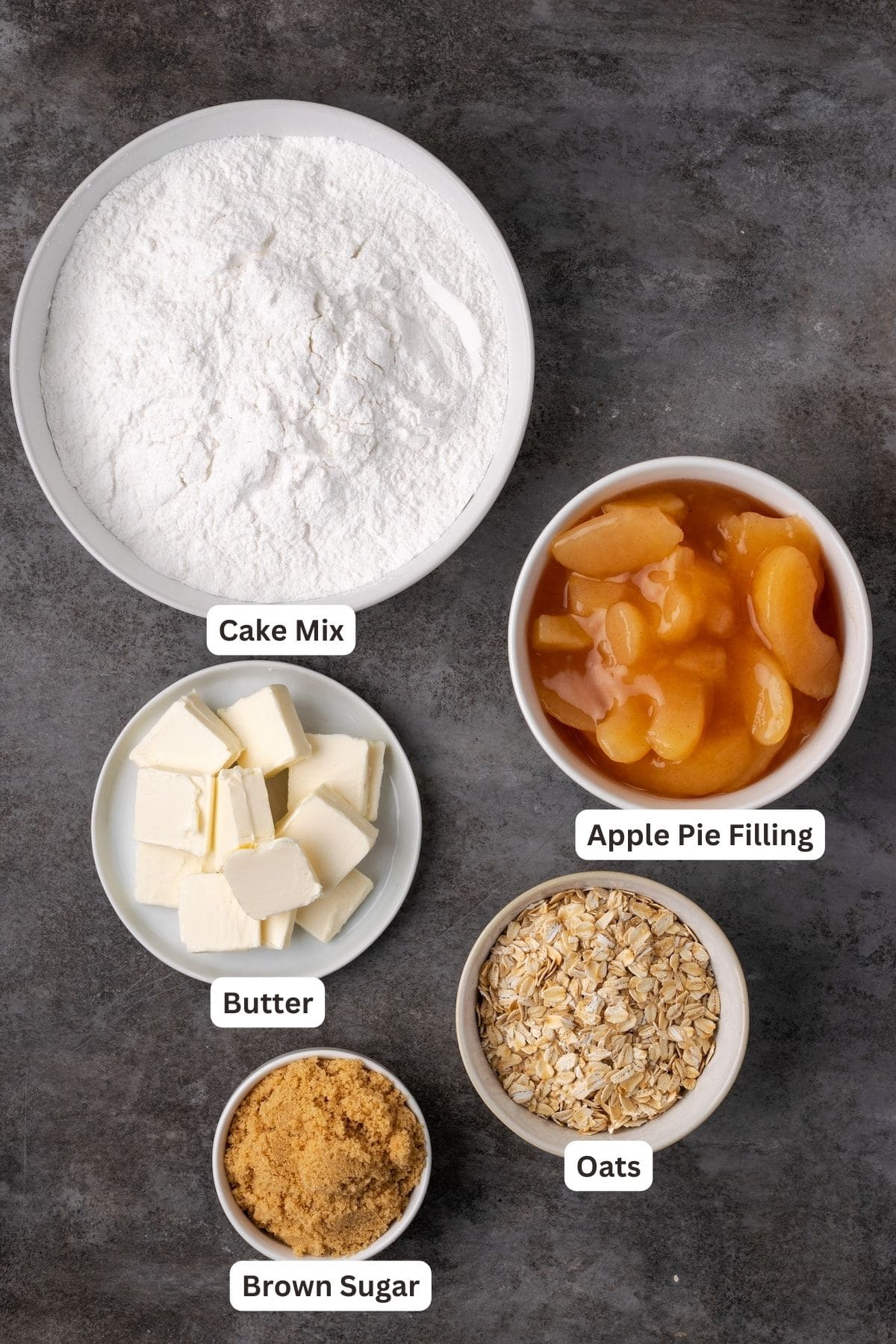 Ingredients for Apple Dump Cake.