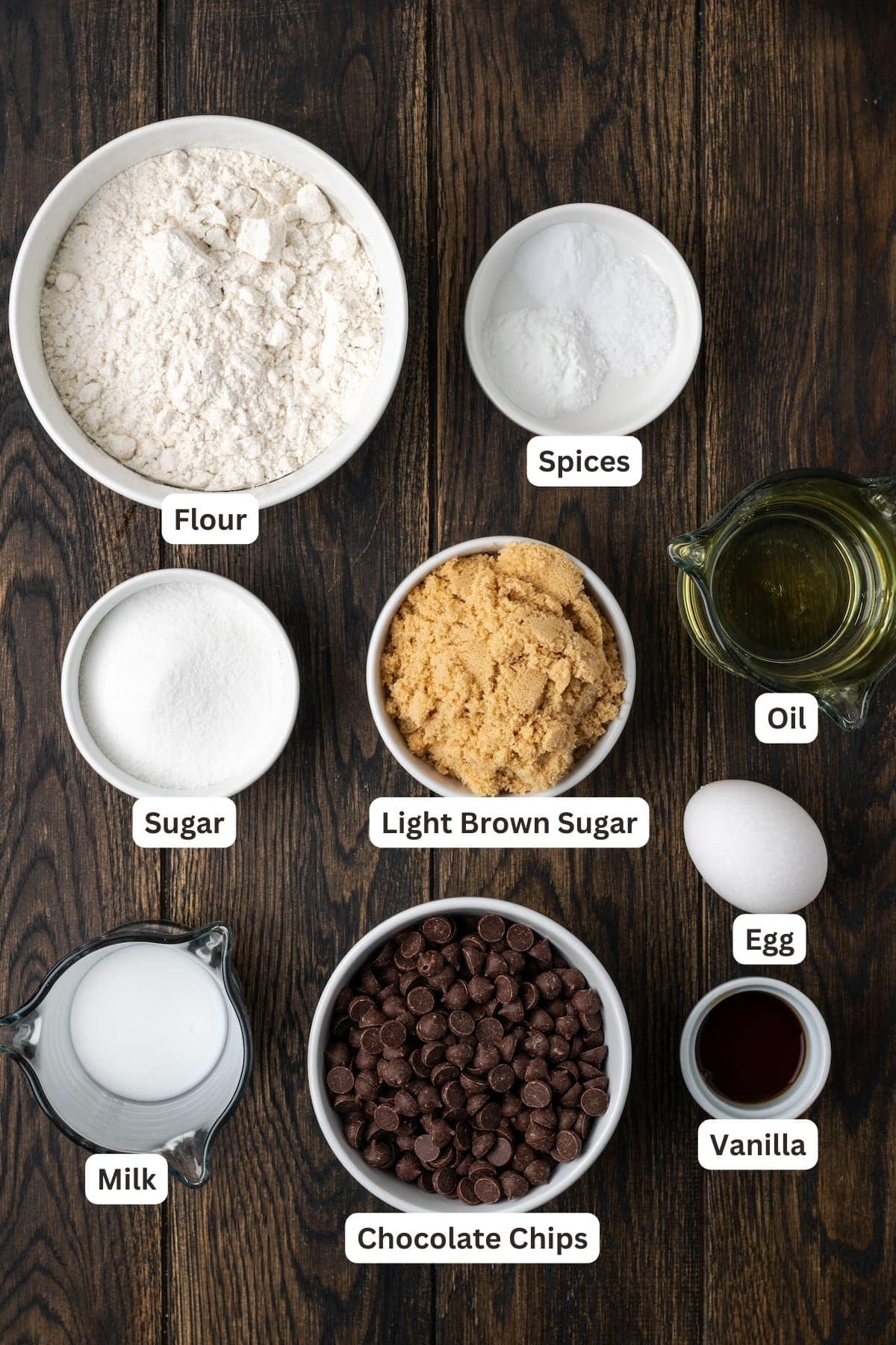 Ingredients for Subway Cookies.
