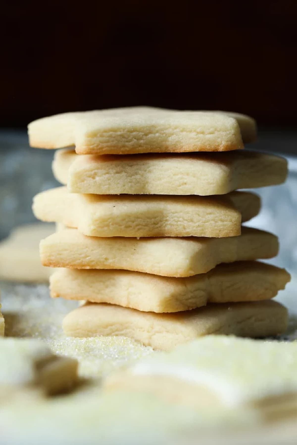 A stack of star shaped sugar cookies