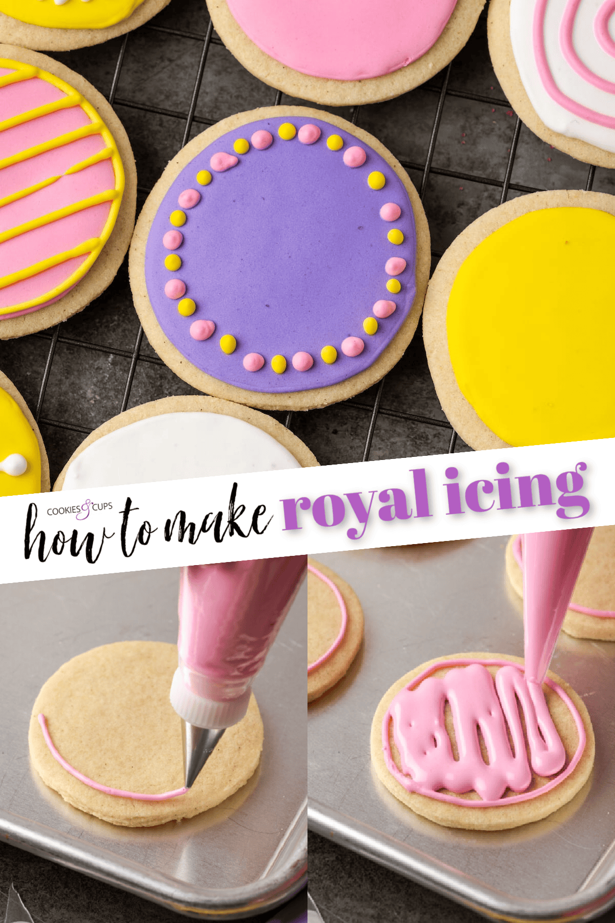Royal Icing Pinterest image collage with text