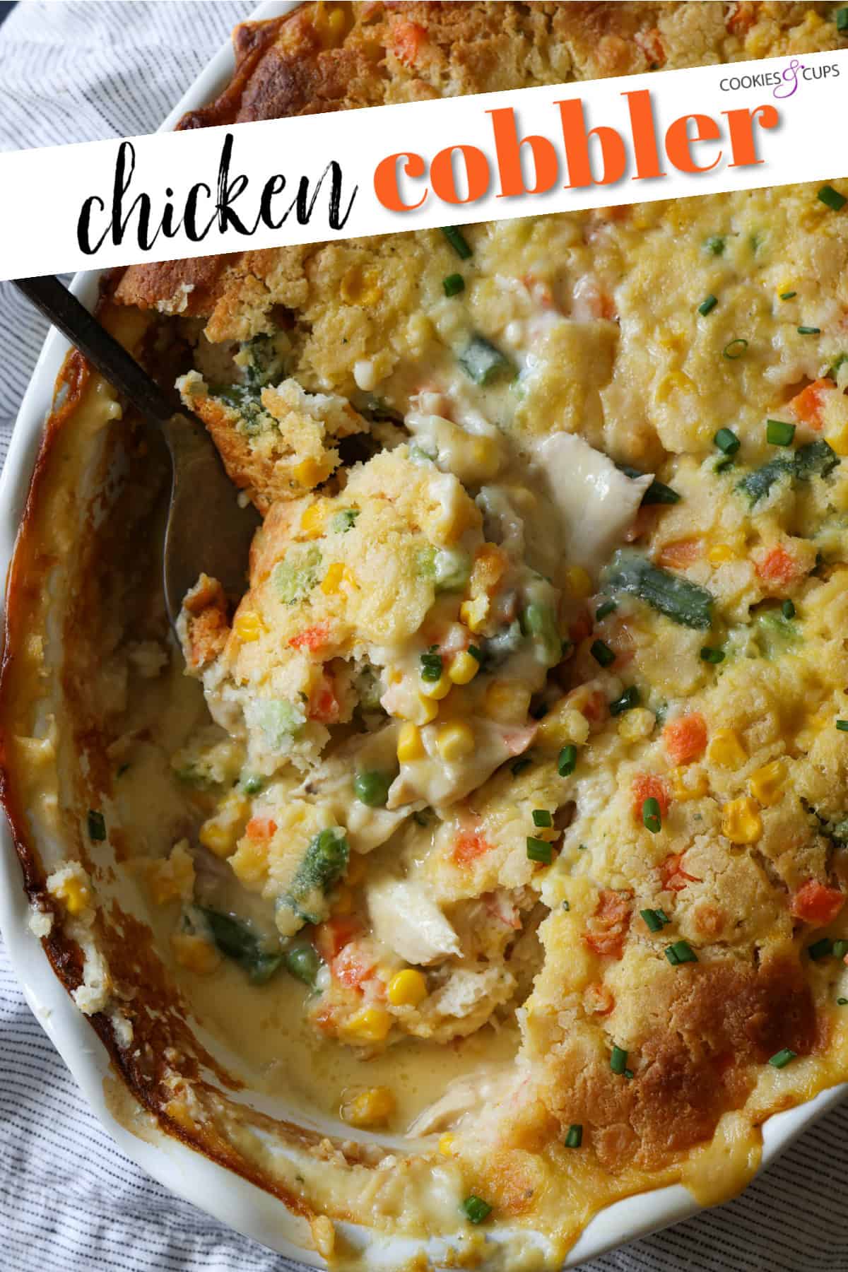 Chicken Cobbler Pinterest Image with text