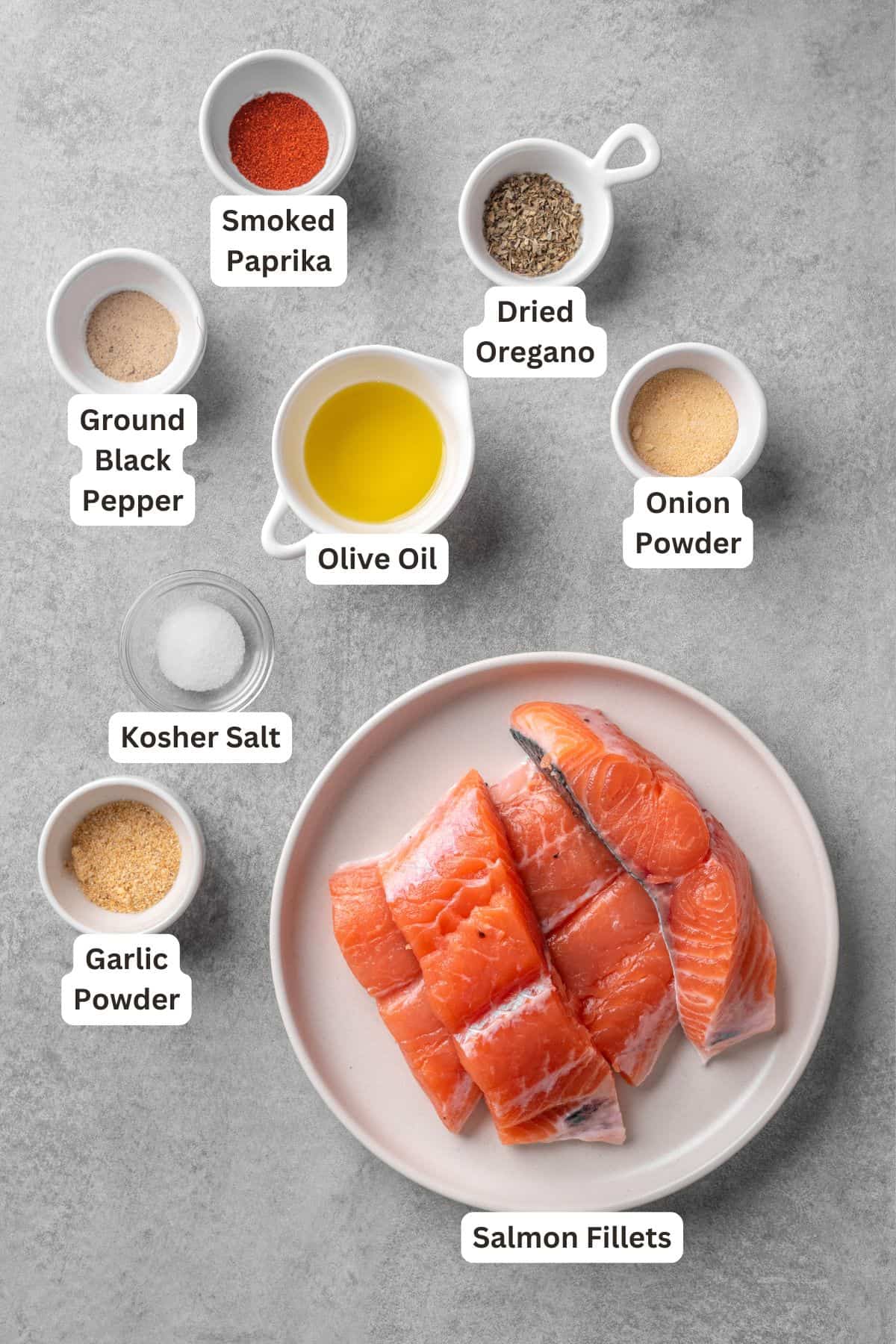 Ingredients for air fryer salmon.