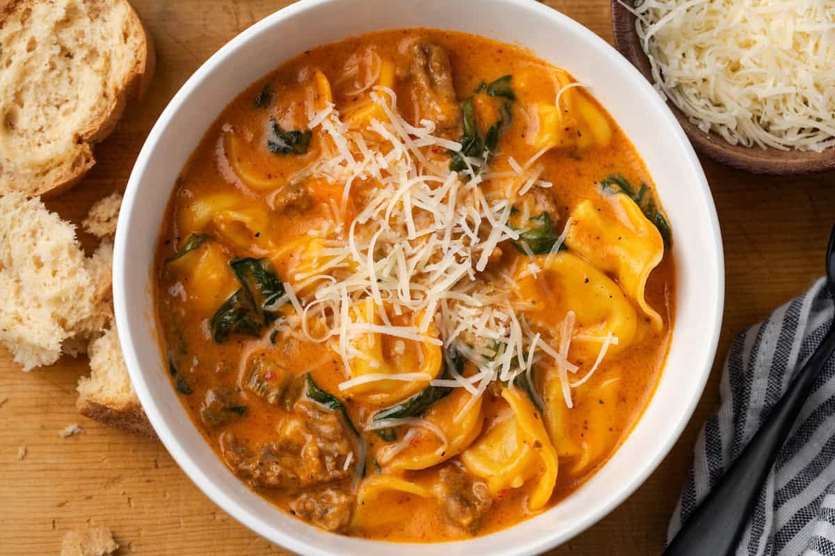 Creamy Sausage Tortellini Soup