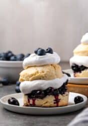 Blueberry shortcake on a plate.
