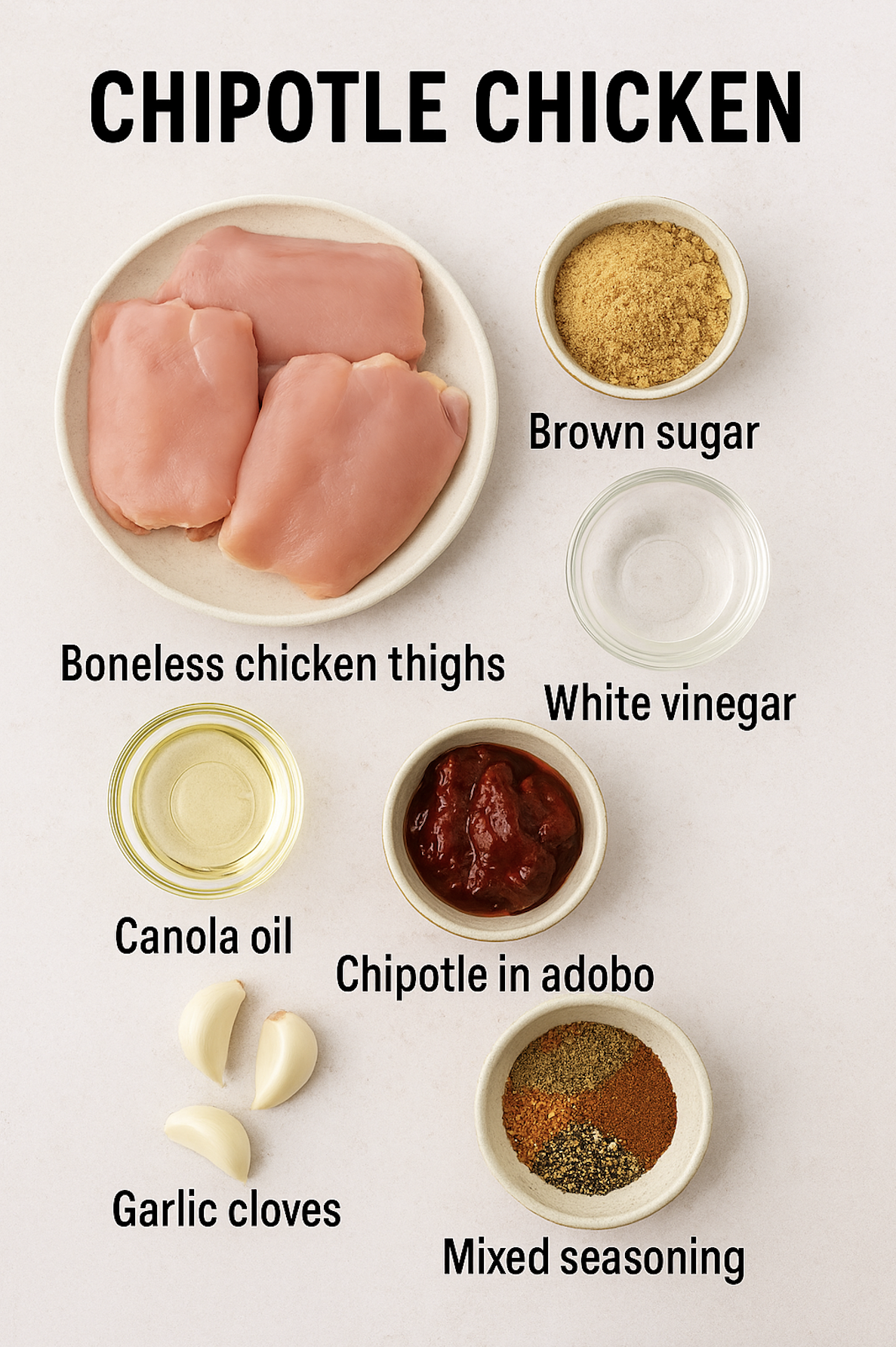 Copycat Chipotle chicken ingredients.
