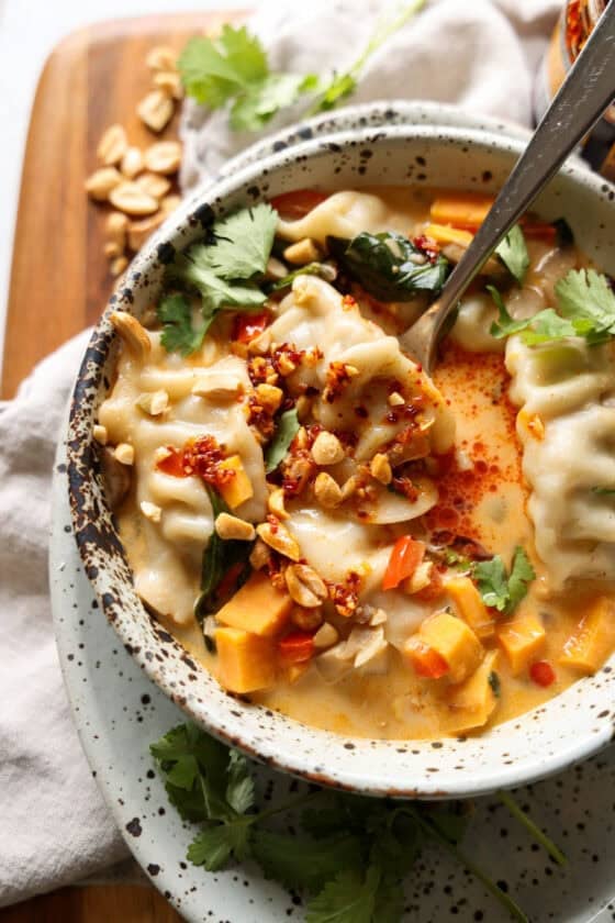 Coconut Curry Potsticker Soup