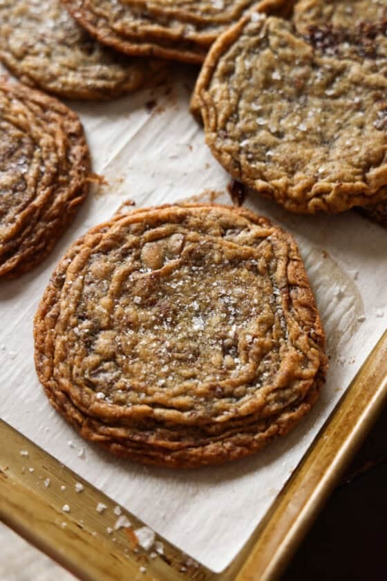 Giant Crinkled Chocolate Chip Cookies