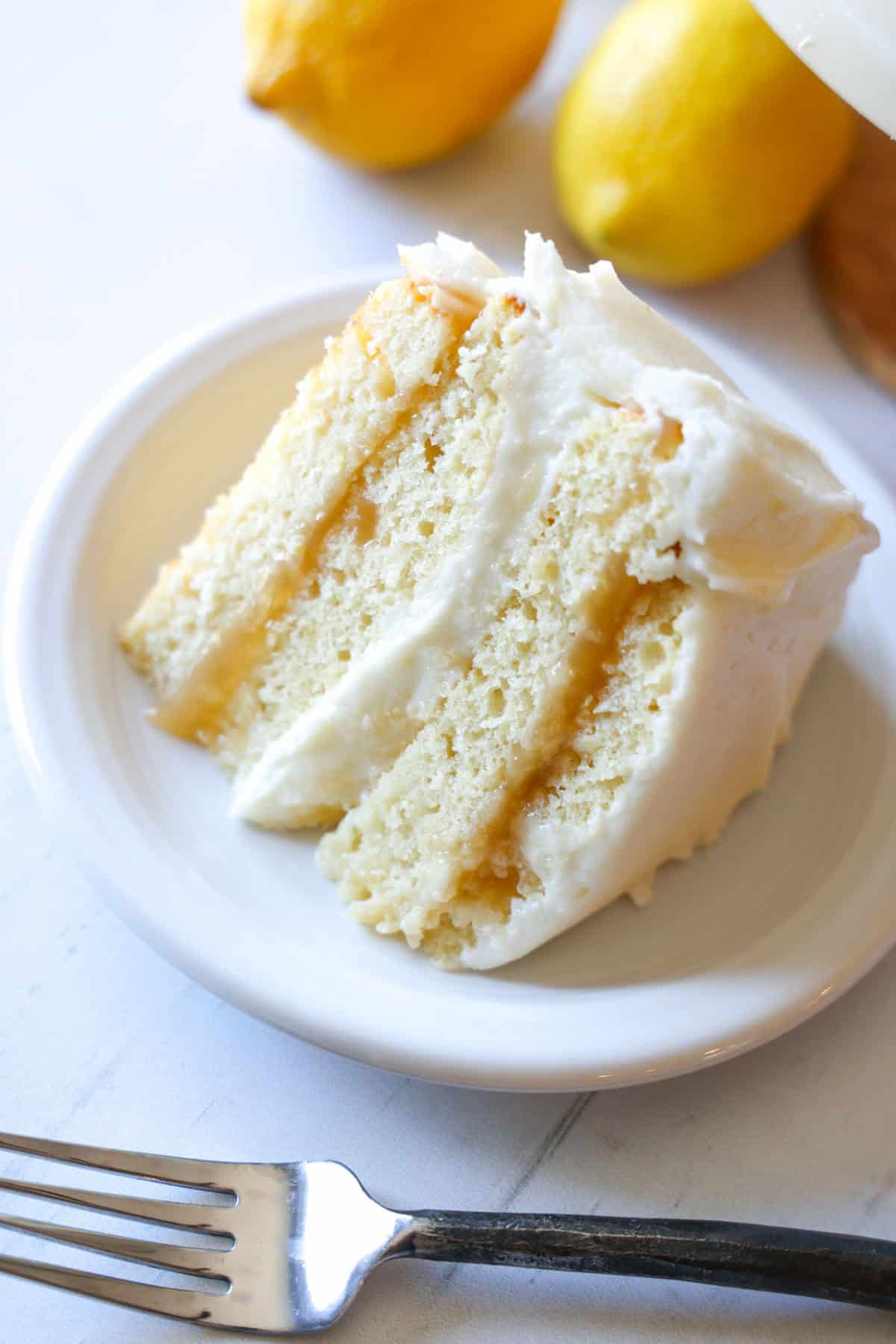Lemon Layer Cake on a plate