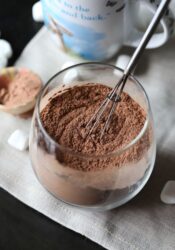 Chocolate powder mix in a cup