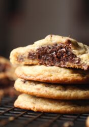 Brownie Stuffed Chocolate Chip Cookies (aka Pillow Cookies) are soft, rich, chocolaty and 2 favorites in one delicious place!