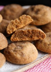 Soft Gingerdoodles broken in half